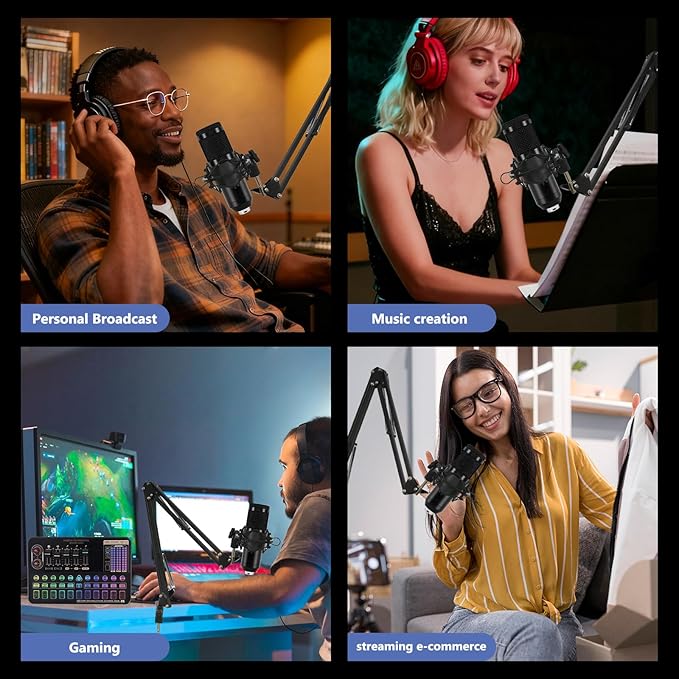 ALSO GO Podcast Equipment Bundle, Professional BM-800 Podcast Microphone - Image 6