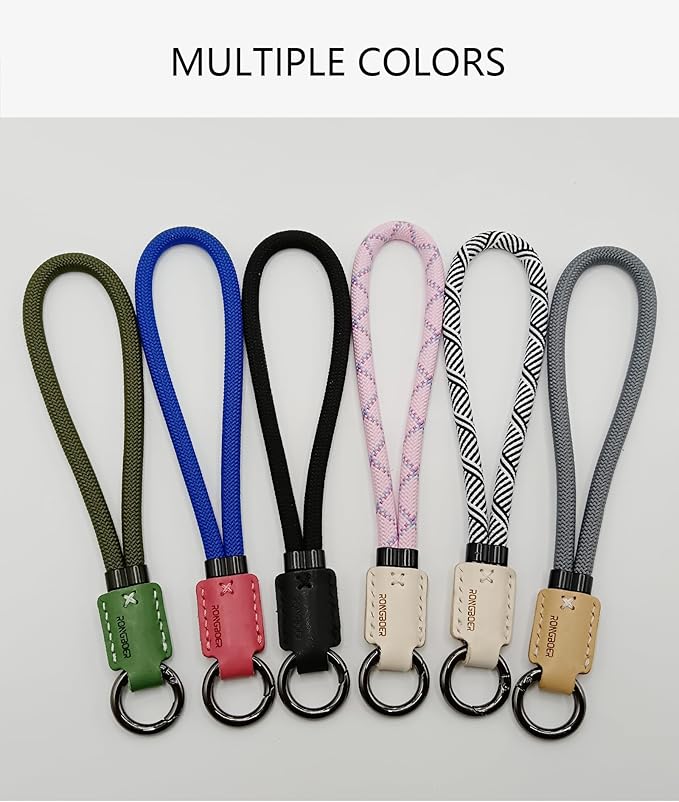 Handmade Cowhide Leather Phone Wrist Strap, Universal Adjustable Key Lanyard - Image 3