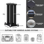A Pair of Speaker Stands, Bookshelf Speaker Stand Steel Frame Support - Image 2
