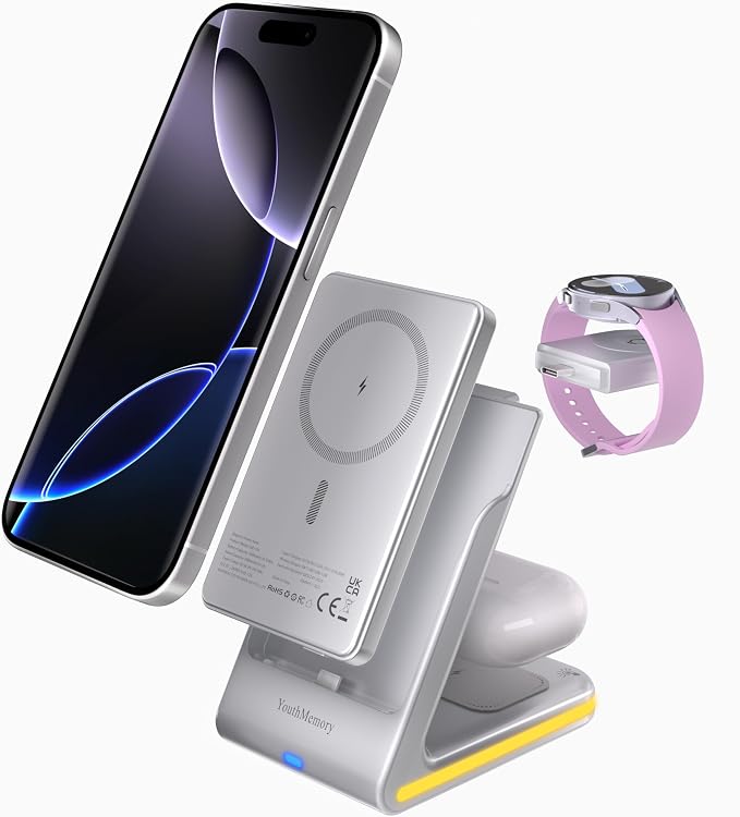 Wireless Charger 5 in 1 Magnetic Charging Station Stand by YouthMemory