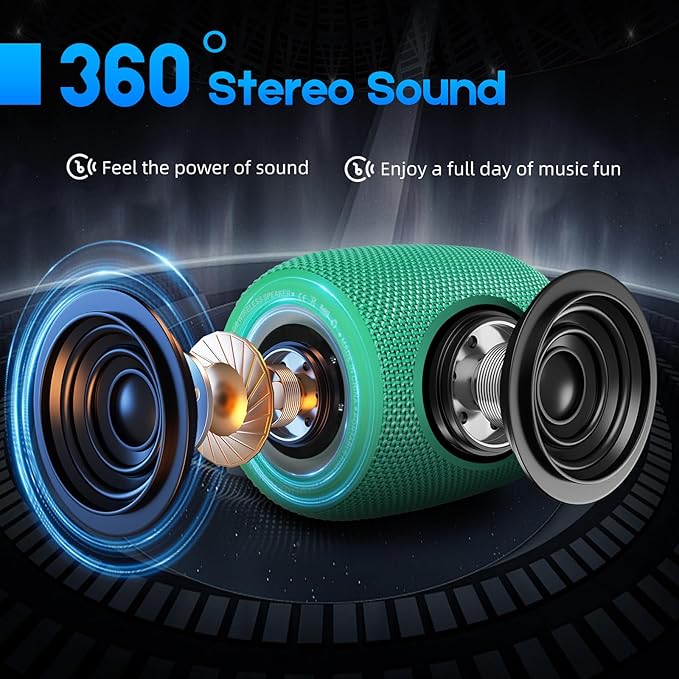 Portable Bluetooth Speaker, BT5.3 Wireless Speaker 20W Bass Diaphragms - Image 2