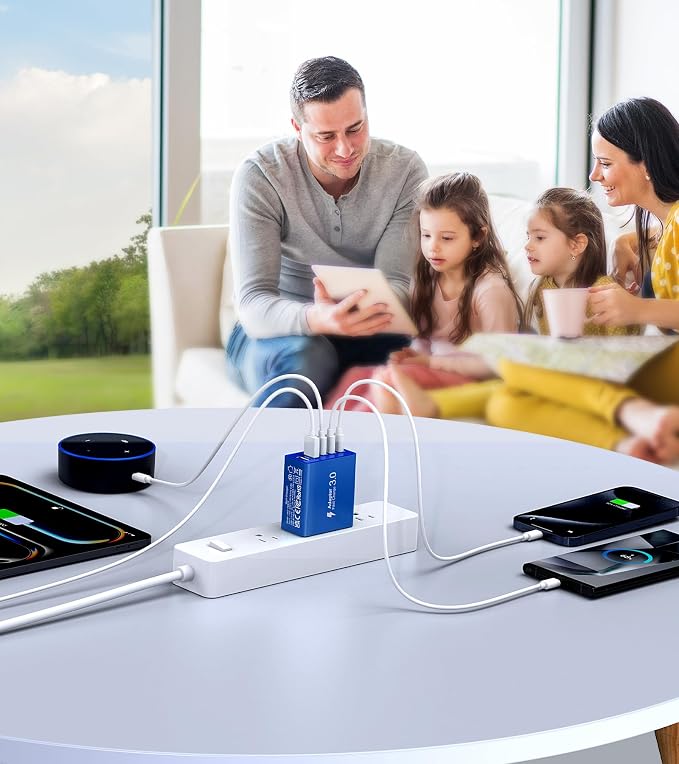 50W USB C Fast Charger Cube, 2 Pack PD+QC Charging Block Power Adapter 5 Port - Image 8