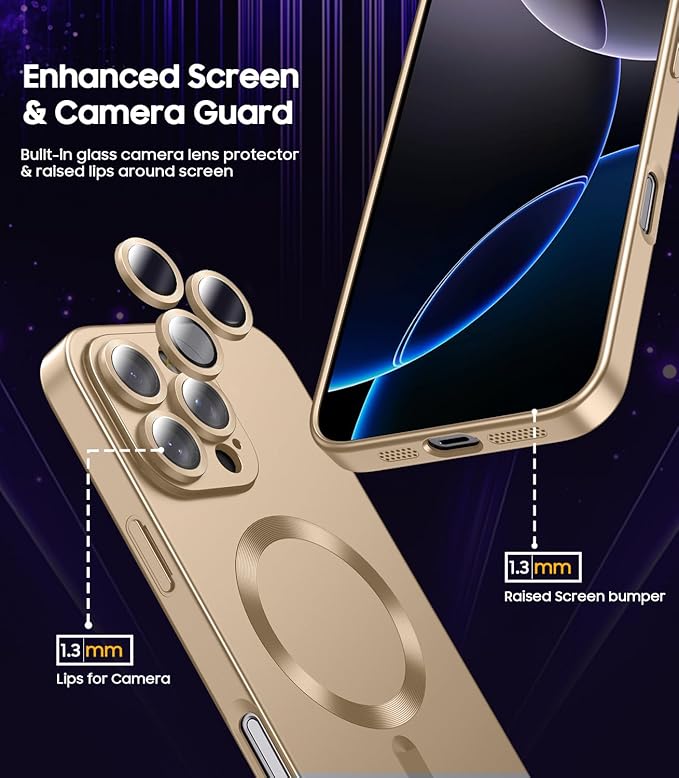 Magnetic for iPhone 16 Pro Case Slim Soft Silicone Bumper Shockproof Metallic - Image 4