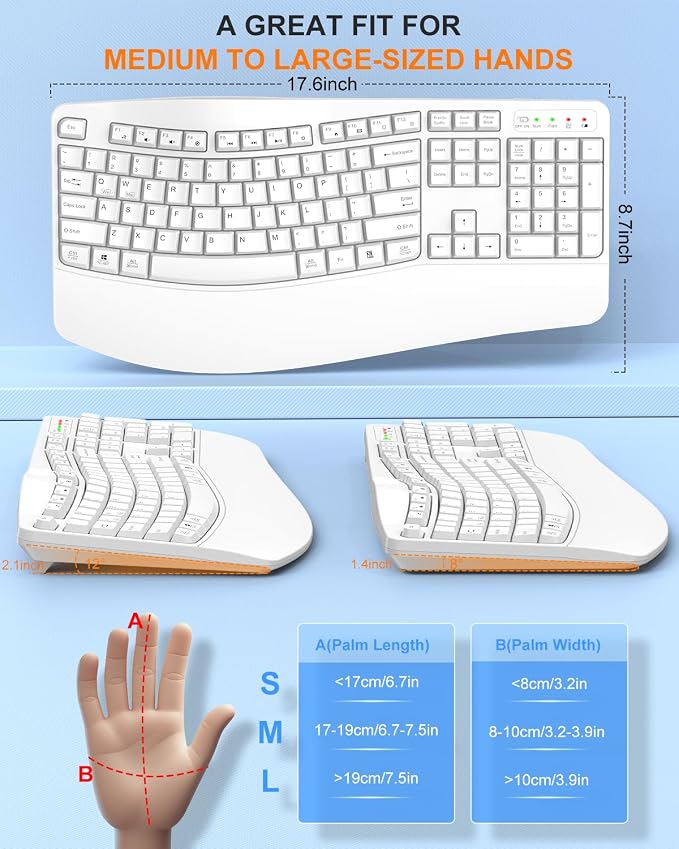 EDJO Ergonomic Wireless Keyboard - Image 5