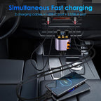 Retractable Car Charger, 5 in 1 Fast Car Phone Charger 90W, Handsfree Call - Image 2