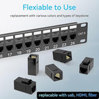 Patch Panel 24 Port Cat6 with Coupler Keystone, Cat6 Network Patch Panel 10G No - Image 5