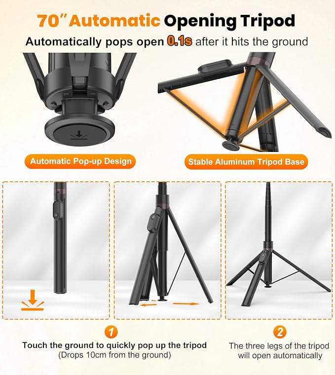 TONEOF 70" Automatic Phone Tripod - Image 2