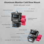 Mini Camera Monitor Mount with Cold Shoe, Aluminum Field Monitor Mount with - Image 6