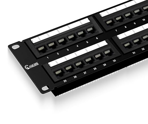 NewYork Cables 48 Port Cat6 Patch Panel – 10Gb Ethernet, 2U Rackmount 19-Inch by NewYorkCables