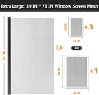 Window Screen Door Repair Kit, Durable Fiberglass Mesh Roll - Image 2