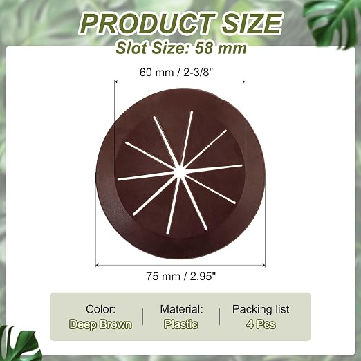 PATIKIL Desk Grommet 2-3/8", Deep Brown - Image 2