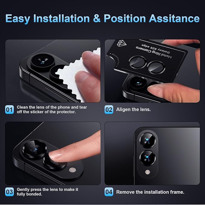 Korecase for Samsung Galaxy S25 Edge Camera Lens Protector, 9H Tempered Glass - Image 7