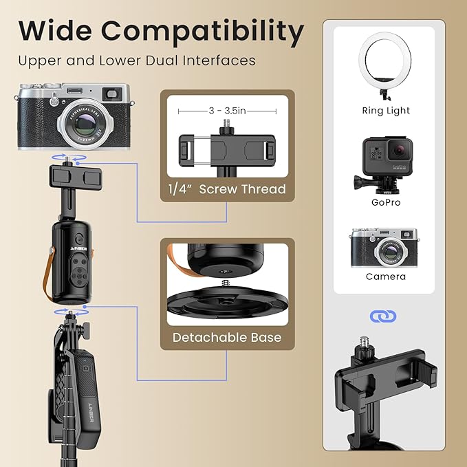 P08 Auto Face Tracking Phone Holder, No APP, 360°Rotation Phone Tracking Gimbal - Image 5