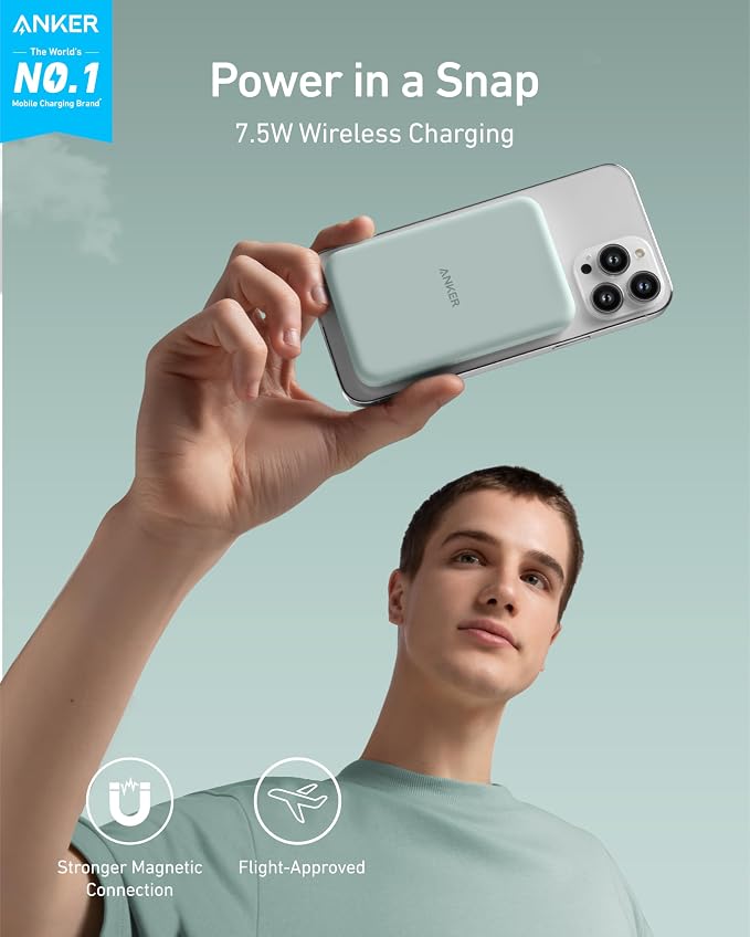 Anker 621 Magnetic Portable Charger, 000mAh Wireless Power Bank - Image 2
