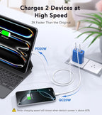 40W USB C Super Fast Charger Cube, 2 Pack PD + QC Charging Block Power Adapter - Image 3