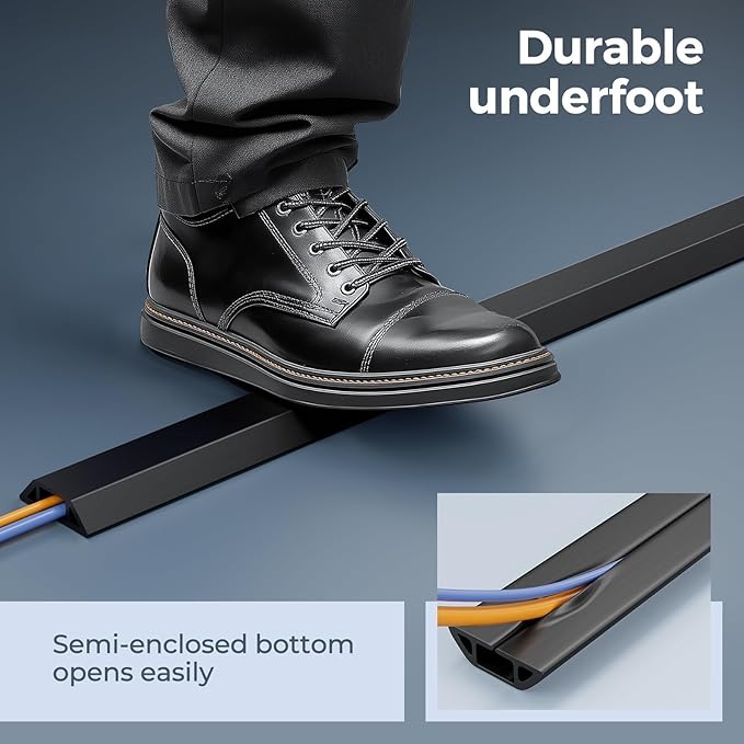 Yecaye 4ft Floor Cord Cover, Cord Covers - Image 4