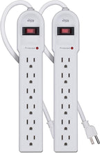 KMC 6-Outlet Surge Protector Power Strip 2-Pack, Overload Protection, 4-Foot by KMC
