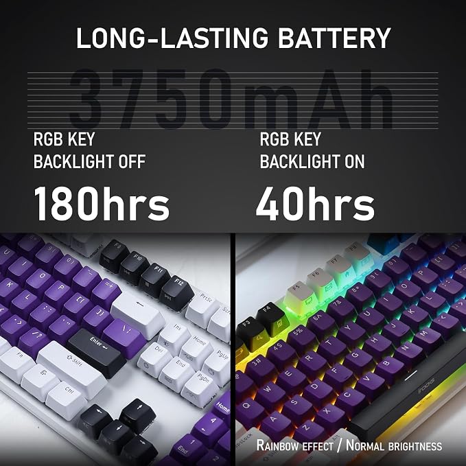 iRocks K74R Wireless RGB Illuminated Mechanical Gaming Keyboard, Hot-Swappable - Image 8