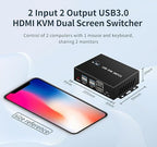 Dual Monitor Kvm Switch 2 Monitors 2 Computers HDMI 4k@60HZ, USB3.0. kvm - Image 6