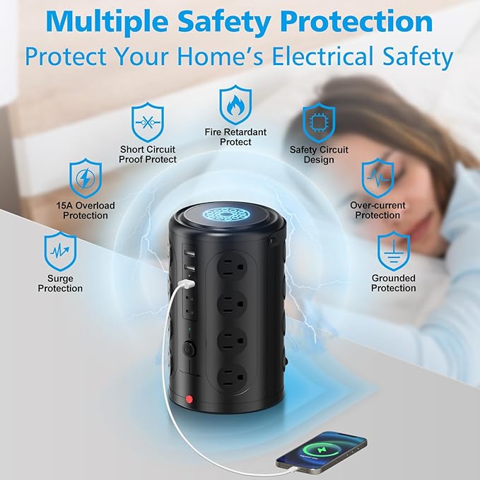 Power Strip Surge Protector Tower - Image 2