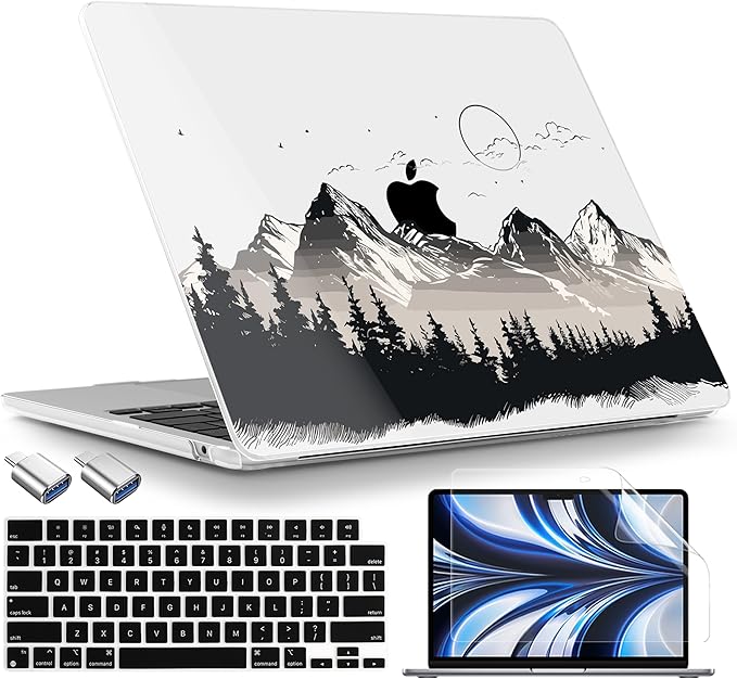 TWOLSKOO Compatible with M4 MacBook Air 13.6 inch Case 2025-2022 Release M4 by TWOLSKOO