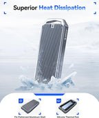 ORICO USB4 40Gbps M.2 SSD Enclosure, Supports Up to 8TB M.2 NVMe SSDs, Finned - Image 4