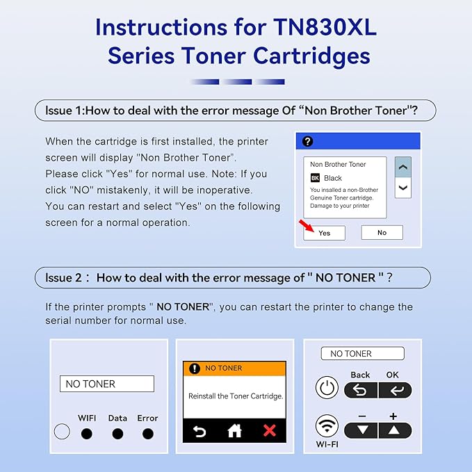TN830XL TN830 Toner Cartridge Printer Compatible Replacement - Image 2