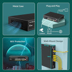 6-Port Gigabit PoE Switch with 4 Port PoE, VIMIN 4-Port Unmanaged - Image 8