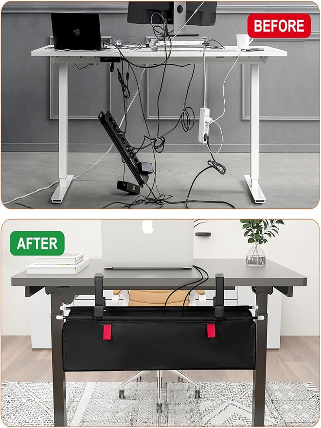 No Drill Under Desk Cable Management Tray - Image 2