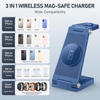 Magnetic Wireless Charger Stand, 3 in 1 Foldable Wireless Charging Station - Image 5