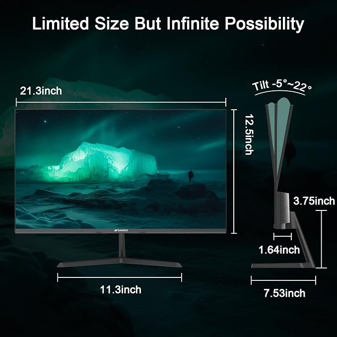 SANSUI 24 inch Monitor, IPS Display FHD Computer Monitor, 100Hz Monitor VESA - Image 7