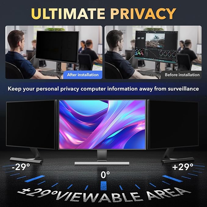 Magnetic Invisible Hidden Design Computer Privacy Screen Filter 27 Inch - Image 3