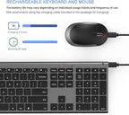 Wireless Keyboard and Mouse, Vssoplor Rechargeable Quiet Full-Size Keyboard and - Image 2
