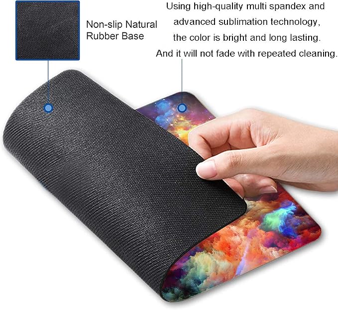 Colorful Galaxy Clouds Mouse Pad, Gaming Non-Slip Rubber Base Mouse Pads - Image 2