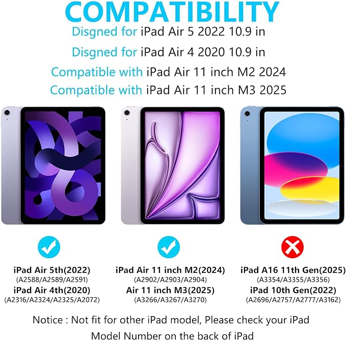 Keyboard Case for iPad Air 11-inch M2 2024/ Air 5th/ 4th Generation- Detachable - Image 2