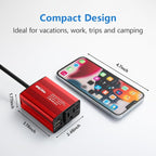 150W Power Inverter 12v to 110v Car Adapter Outlet to Wall Plug - Image 5