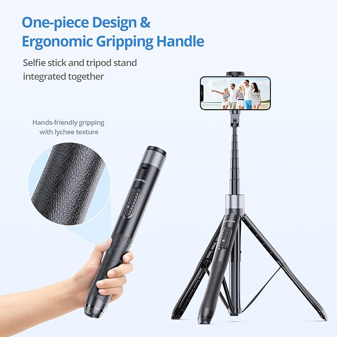 ATUMTEK 60" Selfie Stick Tripod, All in One Extendable Phone Tripod Stand - Image 3