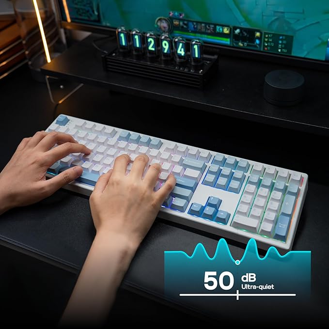 EPOMAKER TH108 Full Size Mechanical Keyboard, Wireless Gaming Keyboard - Image 3