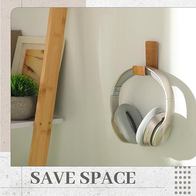 Weewooday 4 Pieces Headphone Hanger Holder Desk Adhesive Headphone Hook Wall - Image 6