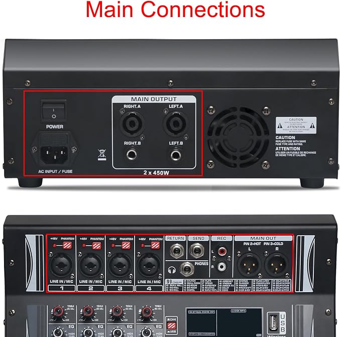 Audio Mixer 4 Channel, DJ Mixer - Image 4