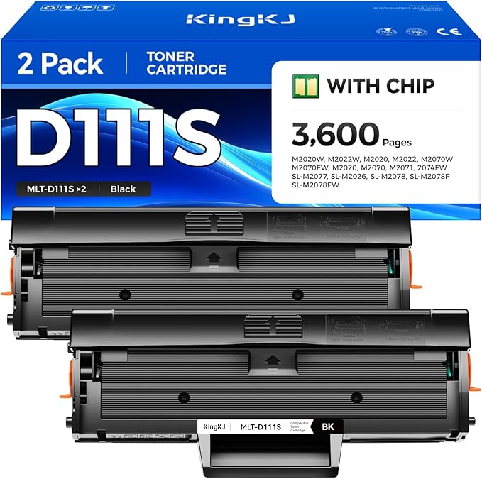 MLT-D111S Toner Cartridge Black 2-Pack High-Yield Replacement by KingKJInkToner