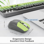 Wireless Keyboard and Mouse Combo, 104 Round Keys Cute Colorful Keyboard and - Image 4