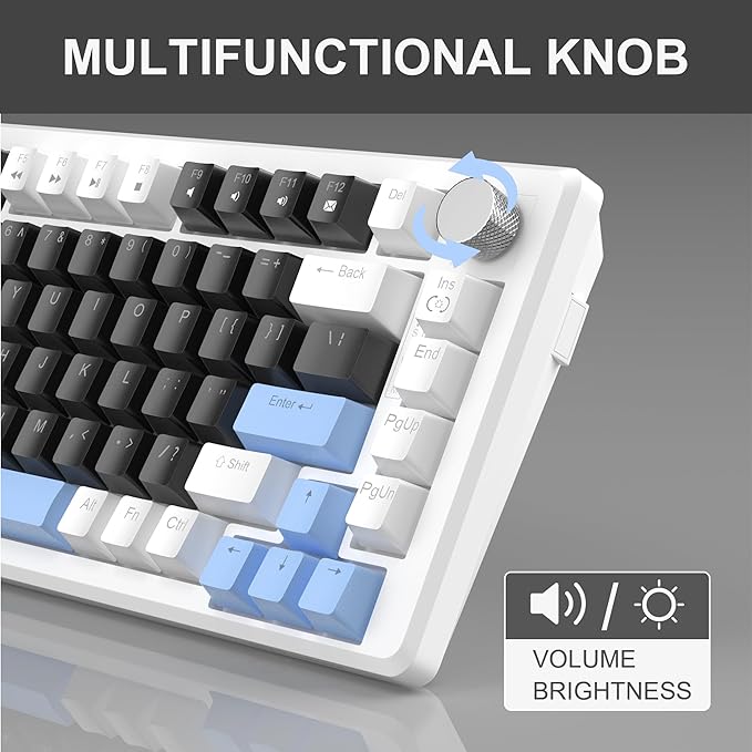 MageGee 75% Mechanical Gaming Keyboard, Compact Blue Backlit Wired Gaming - Image 4