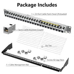 Jadaol 24 Port Shielded Patch Panel Rack or Wall Mount 19-Inch, 1U Cat6A - Image 8