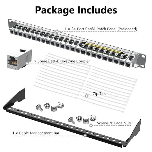 Jadaol 24 Port Shielded Patch Panel Rack or Wall Mount 19-Inch, 1U Cat6A - Image 8