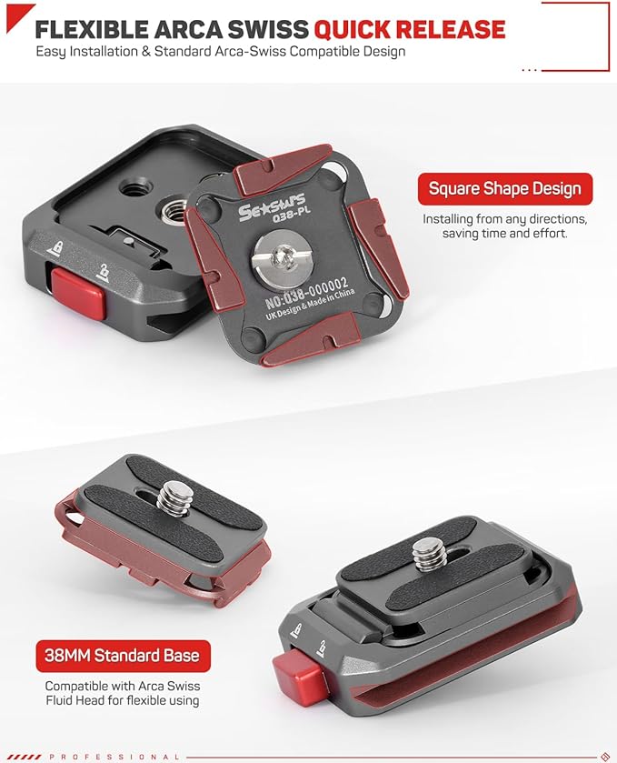 IFOOTAGE Q38 Quick Release Plate, Camera Quick Release, Tripod Mount Quick - Image 4