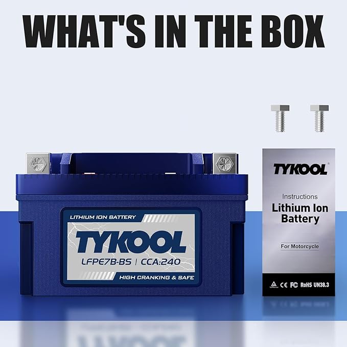 YT7B-BS 12V 4Ah 240CCA LiFePO4 Motorcycle Battery, Built in BMS, - Image 8