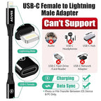 AGVEE 2 Pack 4 inch USB-C Female to Lightning Male Adapter, 30W Fast Charging - Image 2