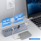 Powered USB Hub 10Gbps, intpw YH9AC 12-Port USB Splitter - Image 3