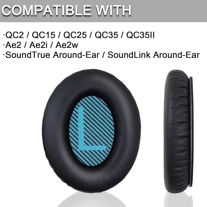 Ear Pads for Bose Quiet Comfort 35 Soft Protein Leather Replacement Earpads Ear - Image 2